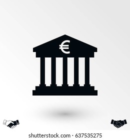 Euro Bank vector icon, flat design best vector icon