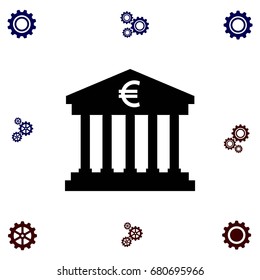 Euro Bank vector icon, flat design best vector icon