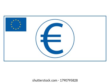 Euro banknote with European Union flag background