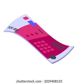 Euro banknote icon isometric vector. Money note. Bill currency