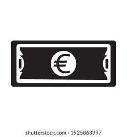 Euro banknote symbol, web and computer icon