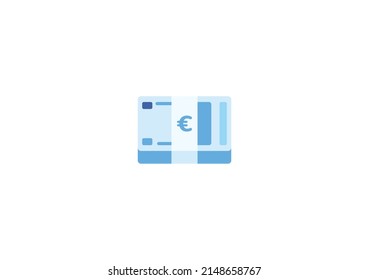 Euro Banknote Vector Isolated Emoticon. Euro Banknote Icon