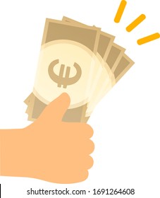 Billetes en euros en poder.