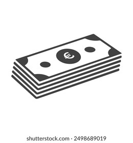 Euro banknotes for payment paper money icons. Finance banking icons for design. Vector currency elements isolate.