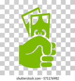 Euro Banknotes Salary icon. Vector illustration style is flat iconic symbol, eco green color, transparent background. Designed for web and software interfaces.