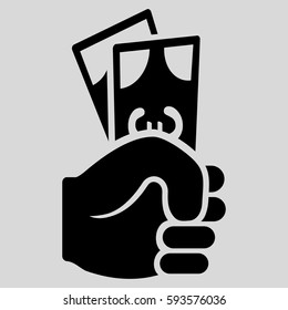 Euro Banknotes Salary vector icon. Flat black symbol. Pictogram is isolated on a light gray background. Designed for web and software interfaces.