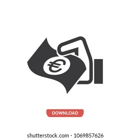 Euro bill vector icon