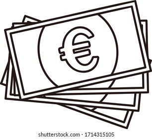 Euro bills isolated vector illustration