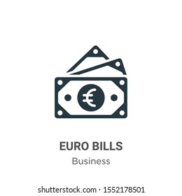 Euro bills vector icon on white background. Flat vector euro bills icon symbol sign from modern business collection for mobile concept and web apps design.