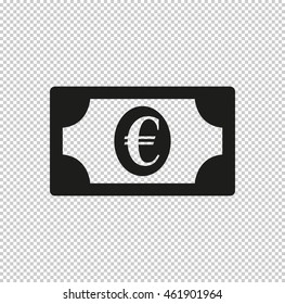 euro  - black vector icon