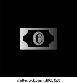 euro - black  vector icon