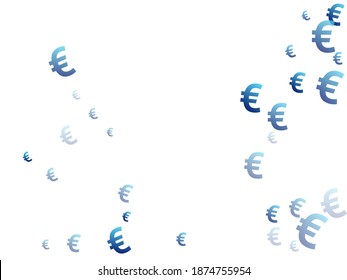 Euro blue signs scatter money vector design. Forex pattern. Currency sign euro money scatter signs explosion.