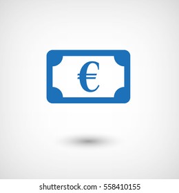 euro -  blue vector icon