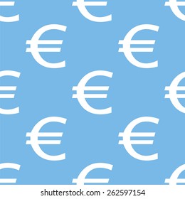 Euro blue with white seamless pattern for web design. Vector symbol