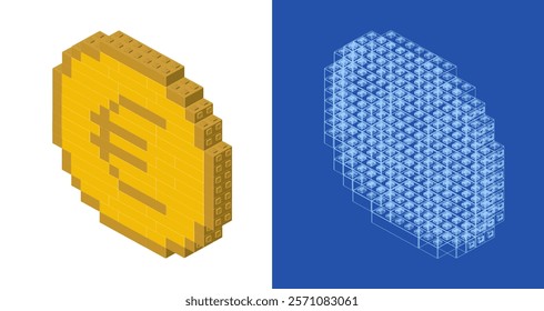 EURO blueprint project idea and implementation. Vector