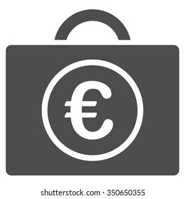 Euro Bookkeeping vector icon. Style is flat symbol, gray color, rounded angles, white background.