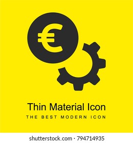 Euro bright yellow material minimal icon or logo design