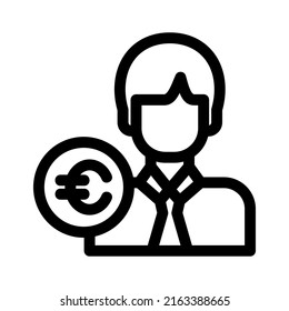 euro broker icon or logo isolated sign symbol vector illustration - high quality black style vector icons
