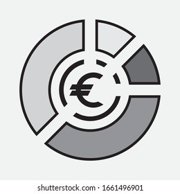 Euro Budget Flat Vektorillustration Icon
