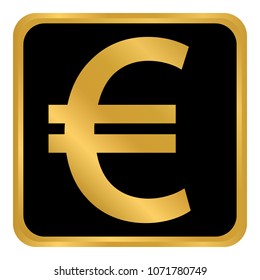 Euro button on white background. Vector illustration.