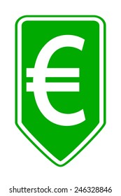 Euro button on white background. Vector illustration.