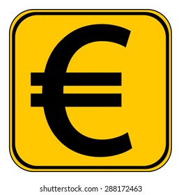 Euro button on white background. Vector illustration.