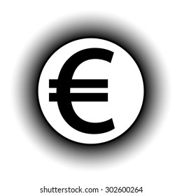 Euro button on white background. Vector illustration.