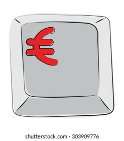 
Euro Button Sketchy Colored Vector Icon
