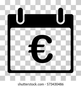 Euro Calendar Day icon. Vector illustration style is flat iconic symbol, black color, transparent background. Designed for web and software interfaces.