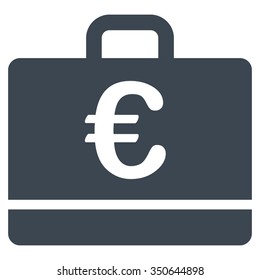Euro Case vector icon. Style is flat symbol, smooth blue color, rounded angles, white background.