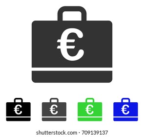 Euro Case vector pictogram. Style is a flat graphic symbol in black, gray, blue, green color variants. Designed for web and mobile apps.