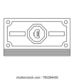 Euro cash icon. Outline illustration of euro cash vector icon for web