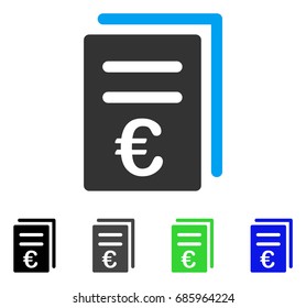 Euro Catalog List flat vector icon. Colored euro catalog list gray, black, blue, green pictogram variants. Flat icon style for application design.