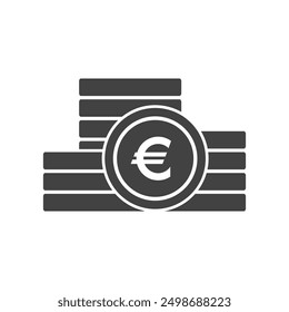 Euro cents icon single coin, vector penny design element isolate.
