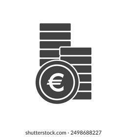 Euro cents icon single coin, vector penny design element isolate.
