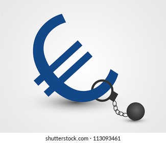 euro in chain. euro in chain concept