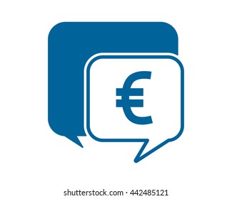 euro chat box money currency price finance image vector icon logo symbol