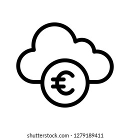 euro cloud line icon