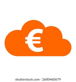 Euro and cloud on white