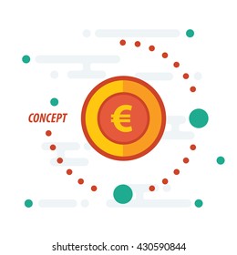 euro coin concept yellow