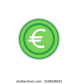 Euro coin coin. Currency exchange, finance and investment concept. 3d vector icon.