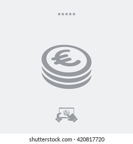 Euro coin flat icon