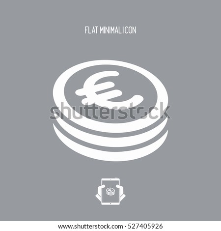 Euro coin flat icon