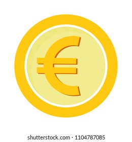 Euro coin in flat style, vector
