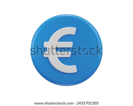 euro coin icon 3d rendering vector illustration