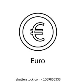 euro coin icon. Element of web icon with name for mobile concept and web apps. Detailed euro coin icon can be used for web and mobile. Premium icon on white background