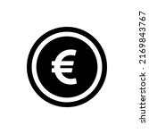 Euro Coin Icon For Mobile Apps And Website Menu Design. Best Euro Coin Icon Vector Illustration On White Background.