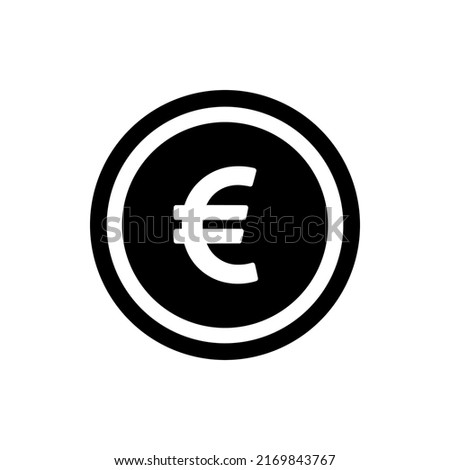 Euro Coin Icon For Mobile Apps And Website Menu Design. Best Euro Coin Icon Vector Illustration On White Background.