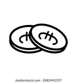 euro coin icon outline design vector illustration