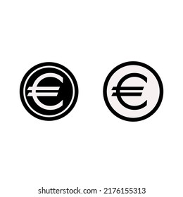 Euro coin icon, Travel and holiday symbols